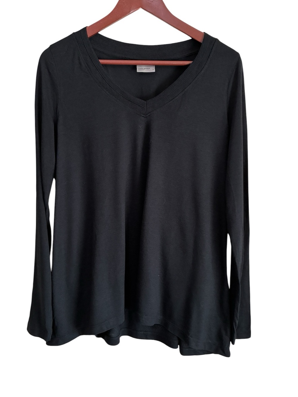 Vero Moda Women's Black V-Neck Long Sleeve Top Size Medium